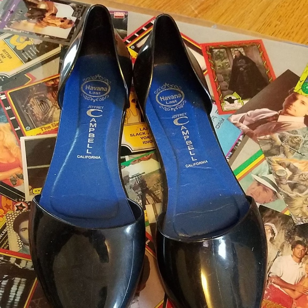 Jeffrey Campbell Jelly Flats Black Size 9